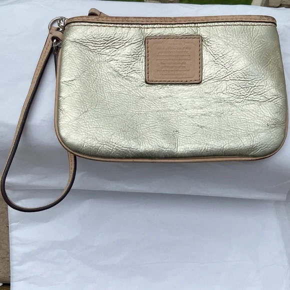 Coach Gold Wristlet Used - Picture 3 of 14